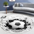 thumbnail image 1 of Round Carpet Living Room 3D Printed Anti-Slip Football Carpet Children Bedroom Rug Computer Chair Pad Soccer Mat Home ration, 1 of 5