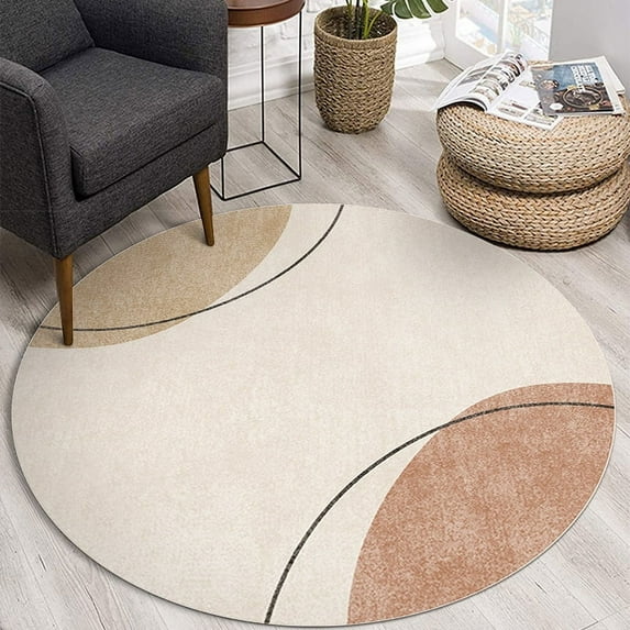 Round Carpet Living Room Coffee Table Large Rug Lint-free Non-slip Bathroom Nordic Ins Simple Hand-painted Style r Mat