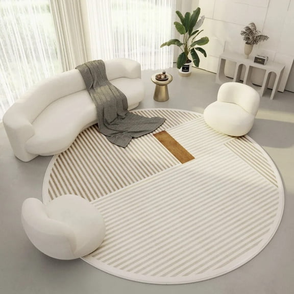 Round Carpet Living Room Coffee Table Large Rug Lint-free Non-slip Bathroom Nordic Ins Simple Hand-painted Style r Mat