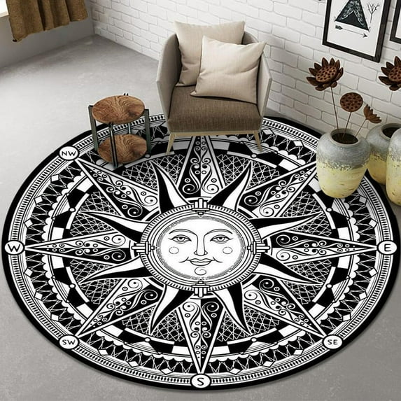 Round Carpet Scandinavian Balcony Coffee Table Hanging Basket Living Room rative Floor Mats Living Room Abstract Floor Mats