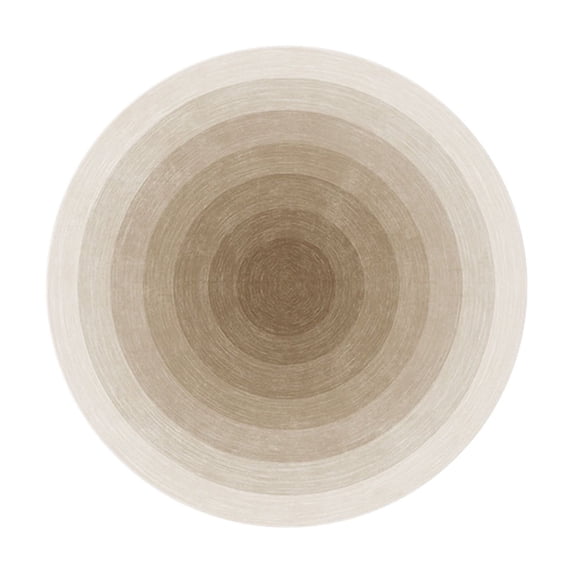 Round Carpet for Living Room Bedroom Study 40 cm x 40 cm Cream Brown Polyester Non-Slip Floor Cushion