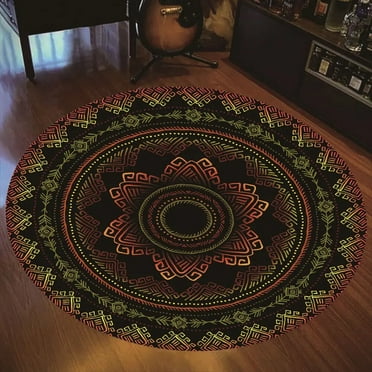 Round Carpets for Living Room Bohemian Mandala Pattern Printed Floor Mat Bedroom Coffee Table Parlor Home r Area Soft Rugs