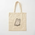 thumbnail image 1 of Round Cartoon Cat - Sitting Cotton Tote Bag Canvas Tote Bag, Family Gift For Mother, Her, 1 of 2
