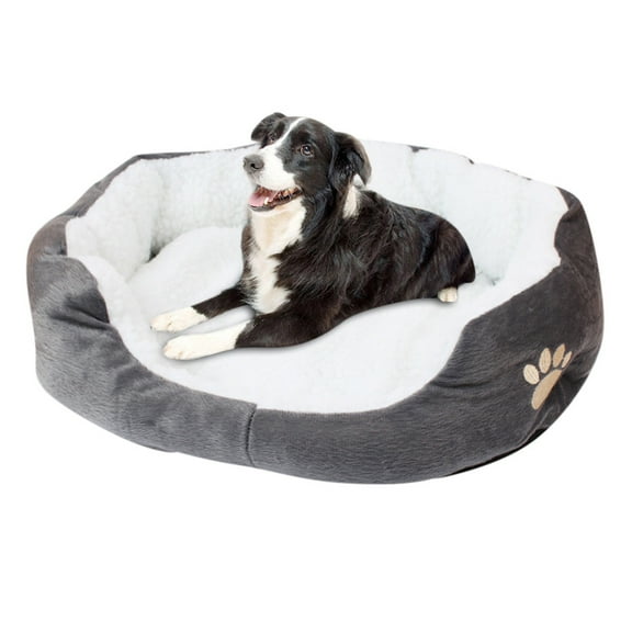 Round Cat Beds For Indoor Cats Pet Dog Puppy Fleece Warm Bed House Mat Pad