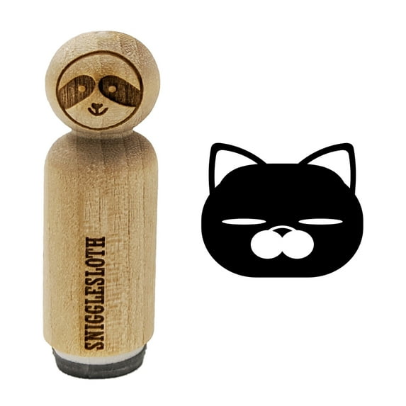 Round Cat Face Tired Rubber Stamp for Scrapbooking Crafting Stamping - Medium 1 Inch