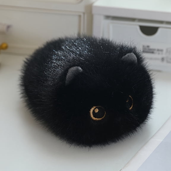 Round Cat Plush Stuffed Animal, Soft Squishy Kitten Decorative Pillow, Cozy Room Decor Holiday Gift for Kids & Plush Collectors