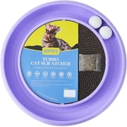 JOPOY Cat scratcher toy ball track for indoor cats ，Round Interactive scratching Board