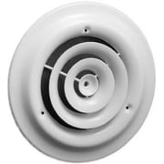 American Metal Round Ceiling Diffuser, Steel, White, 6-In.   Residential Use, Standard Application