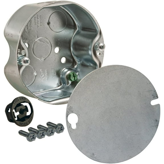 RACO Round Ceiling Fan Box - Gray Steel, Indoor Ceiling Fans Ceiling Box - 1 Piece