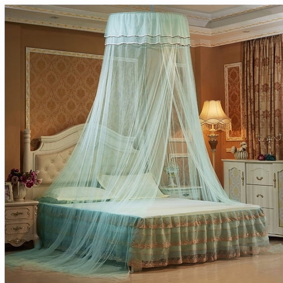 Round Ceiling Hanging Mosquito Net, Heightened Floor Standing Circular Bed Canopy, Breathable Full Season Insect Net, Ideal for Princess Style Bedroom Decor