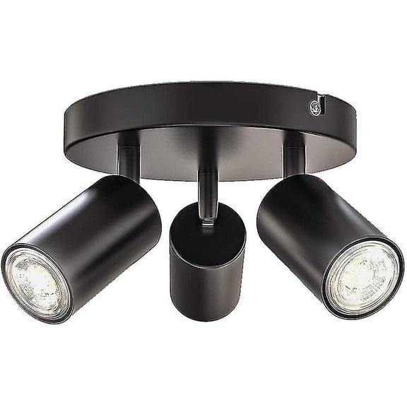 Round Ceiling Light, 3 Spot Ceiling Light Kitchen Ceiling Spotlight Led Adjustable Ceiling Lighting Fixture Ceiling Light Wall