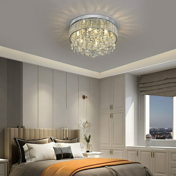 Round Ceiling Light, Modern Ceiling Mounted Lamp 13.77*9.45in for Indoor