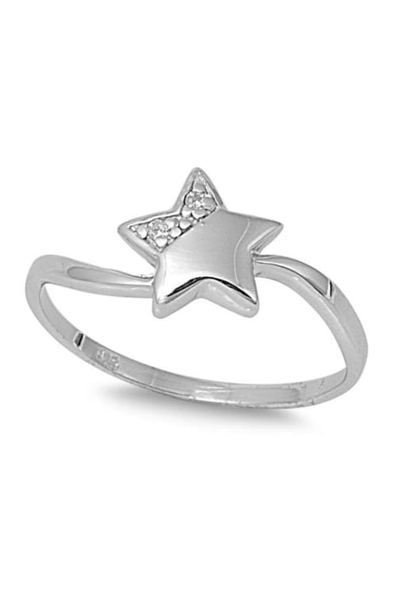 Round Center Designer Cubic Zirconia Ring Sterling Silver 925