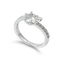 thumbnail image 1 of Round Center Engagement Cubic Zirconia Ring Sterling Silver 925, 1 of 2