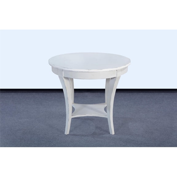 Round Center Table | Solid Wood, White