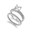 thumbnail image 1 of Round Center with Round Stones Cubic Zirconia Wedding Set Ring Sterling Silver 925, 1 of 2