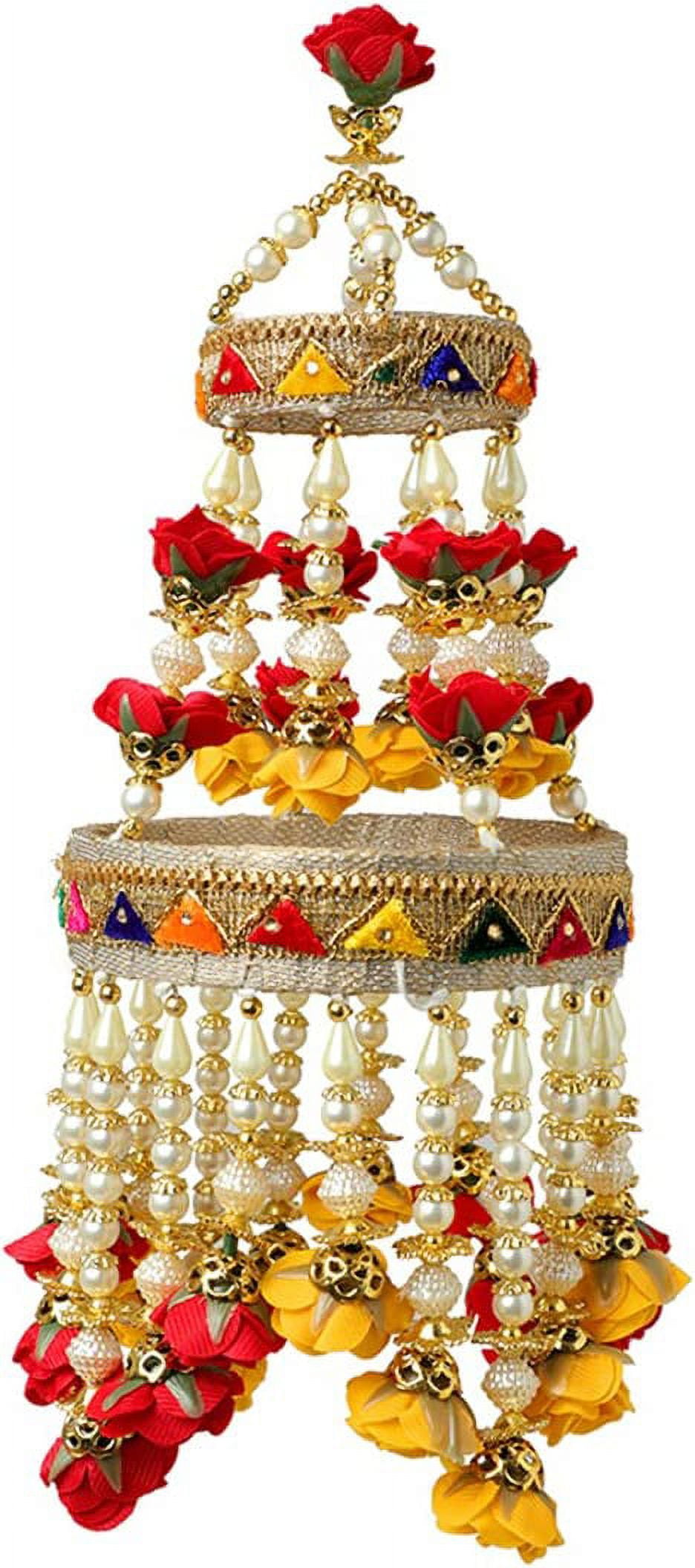 Round Centre Hanging Wall Roof Ceiling Hanging Jhoomar Rose Flower