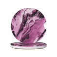 thumbnail image 1 of Round Ceramic Car Coasters 2 Pack Absorptive Clean Cork Bottom For Anti-Slip Use On Most Cars Darkmagenta Marble_1, 1 of 8