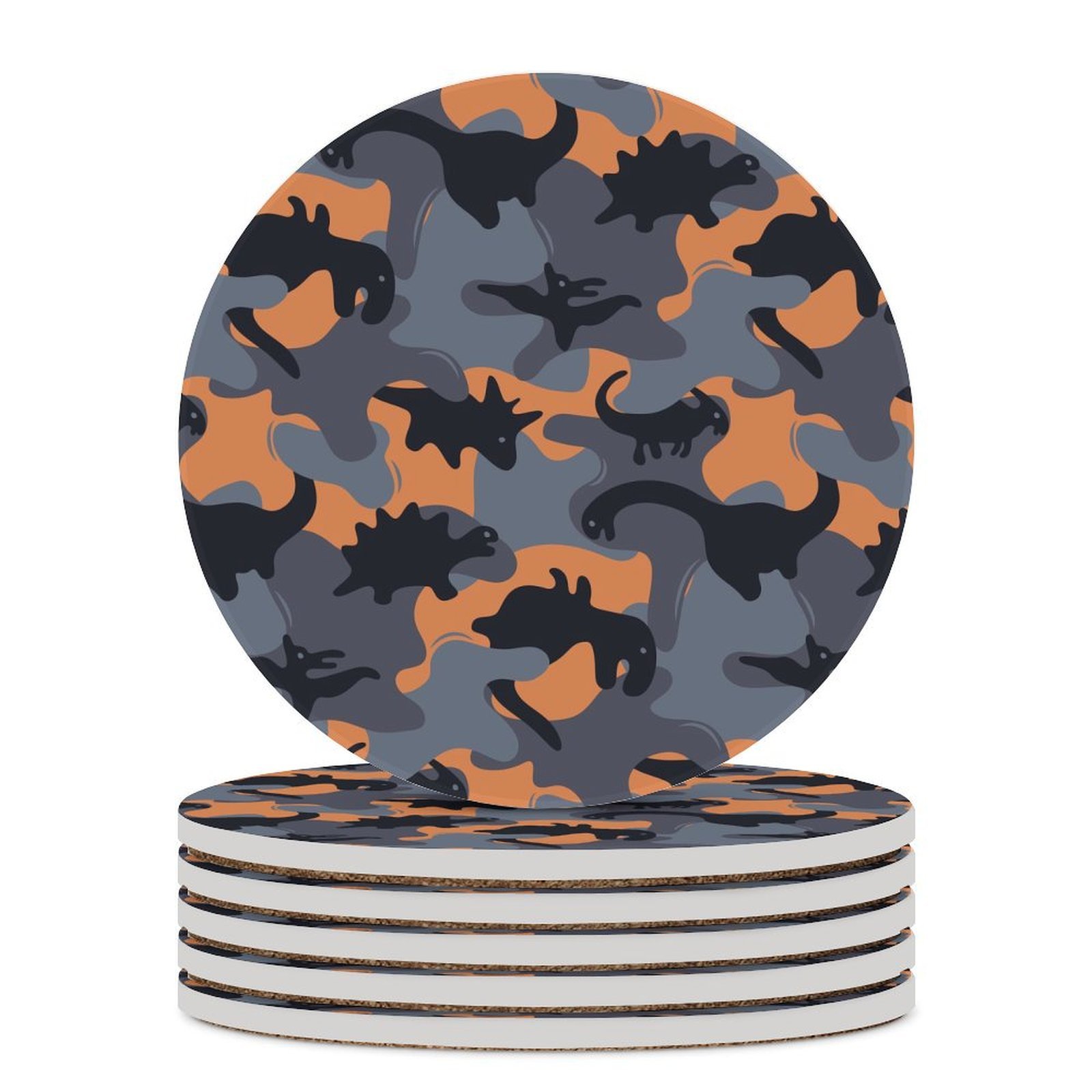 Round Ceramic Coasters 4.1in Cork Design Easy To Clean For Kitchen ...
