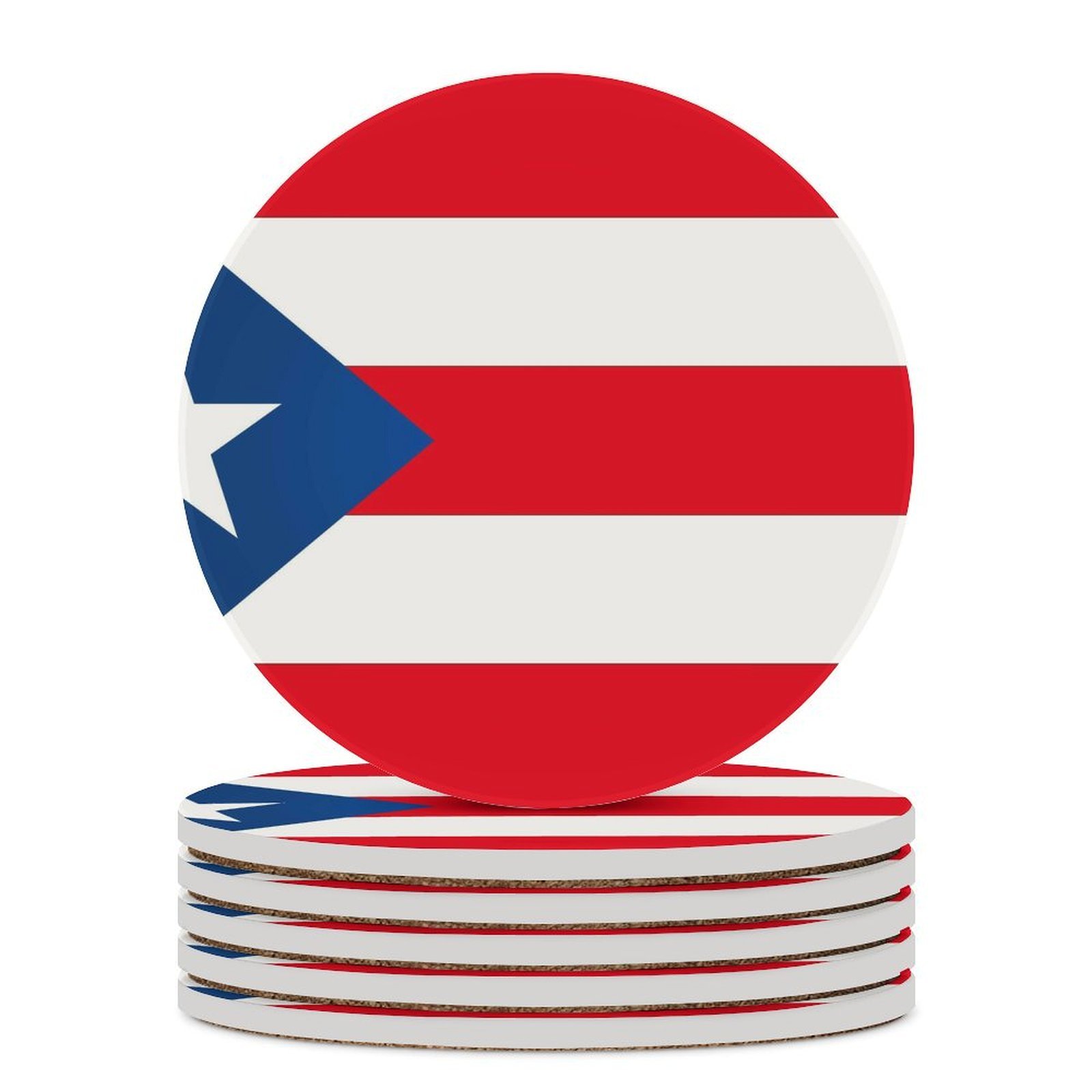 Round Ceramic Coasters 4.1in Cork Design Easy To Clean For Kitchen ...