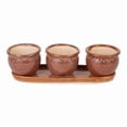 thumbnail image 1 of Round Ceramic Small Planter, Brown - Set of 3, 1 of 1