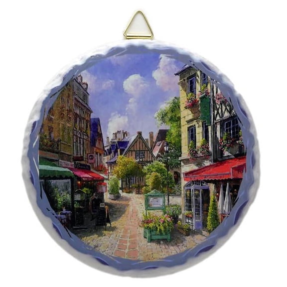 Round Ceramic Tile: Euro Village