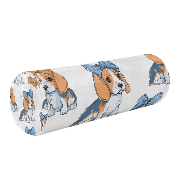 Round Cervical Pillow Cylindrical Pillow Lumbar Pillow Sofa Headrest Pillow Support For the Back, Neck and Head Beagle