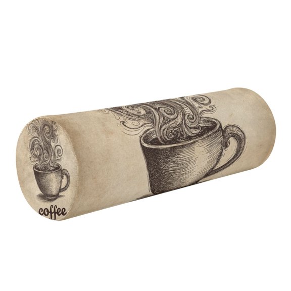 Round Cervical Pillow Cylindrical Pillow Lumbar Pillow Sofa Headrest Pillow Support For the Back, Neck and Head Coffee Cup Art