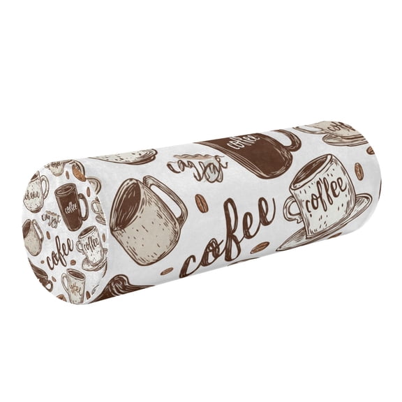 Round Cervical Pillow Cylindrical Pillow Lumbar Pillow Sofa Headrest Pillow Support For the Back, Neck and Head Coffee Cup Seamless