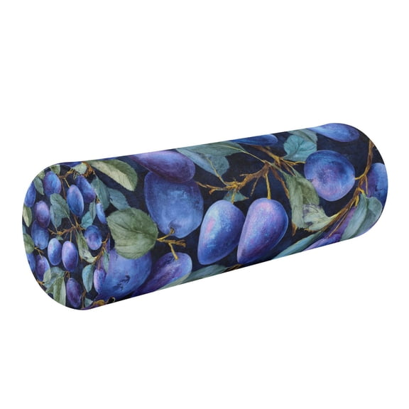 Round Cervical Pillow Cylindrical Pillow Lumbar Pillow Sofa Headrest Pillow Support For the Back, Neck and Head Deep Blue Plum