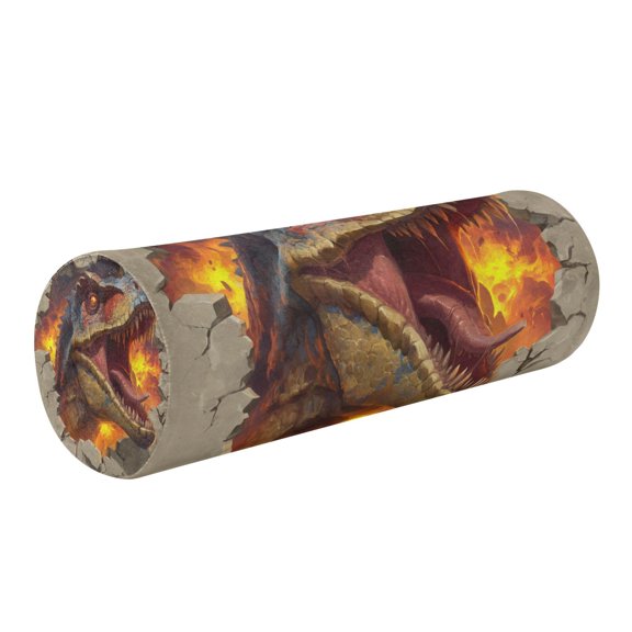 Round Cervical Pillow Cylindrical Pillow Lumbar Pillow Sofa Headrest Pillow Support For the Back, Neck and Head Dinosaur Icon Design