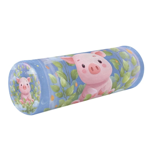 Round Cervical Pillow Cylindrical Pillow Lumbar Pillow Sofa Headrest Pillow Support For the Back, Neck and Head Piglet Inside Bubble