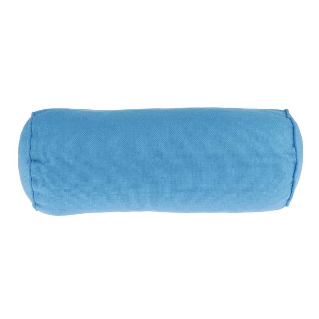 Round Cervical Roll Bolster Pillow with Removable Washable Linen Cover