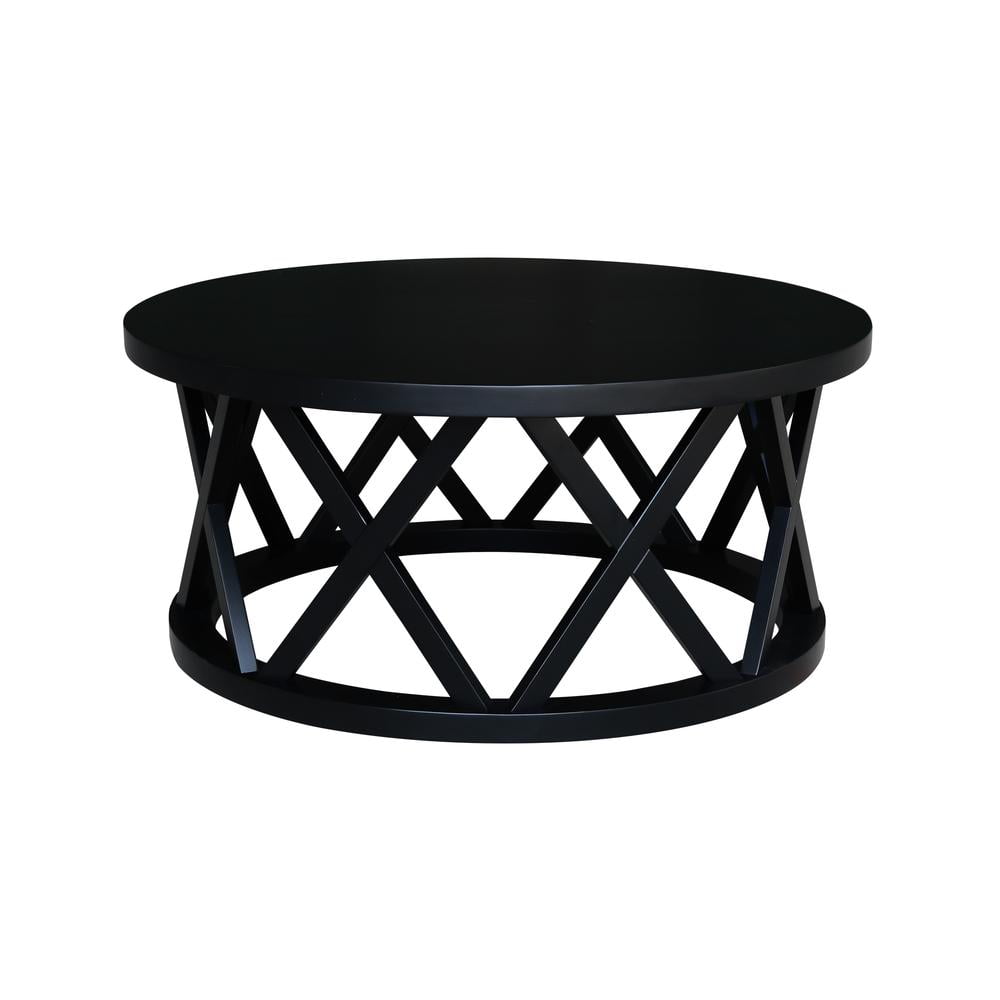 Eco-Friendly Parawood 43" Round Coffee Table in Black