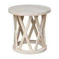 thumbnail image 1 of Round Ceylon Solid Wood End Table Unfinished, 1 of 8