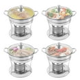 thumbnail image 1 of Round Chafing Dish Buffet Set of 4, Round Stainless Steel 7.48-Inch Inner Diameter Buffet Warmer Chafe, Silver Split Design Chafing Dish Buffet Food Server Warmers for 1-2 People, 1 of 8