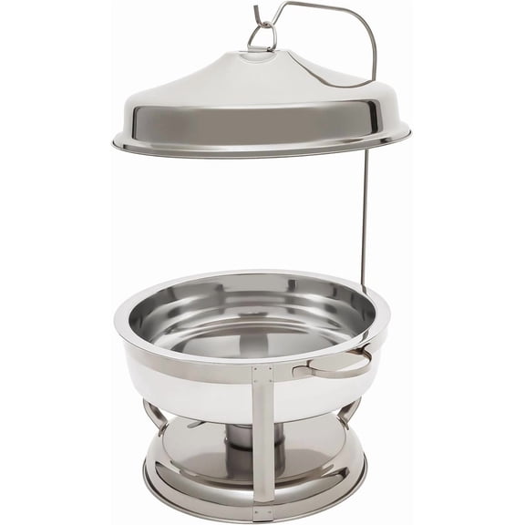 Round Chafing Dish Stainless Steel Chafer Roll Top Chafer for Catering Buffet Warmer Set Dinner Serving Buffet Warmer with Pans and Fuel Holders for Home and Restaurant Use(Style 15,Silver)
