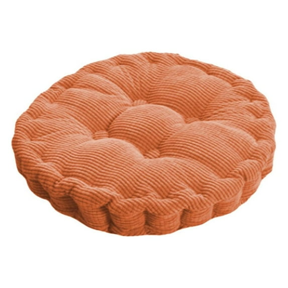 Round Chair Corduroy Pads Soft Tatami Cushion Floor Backrest Sleeping Pillow Mat for Home Office Dorm Decoration Orange