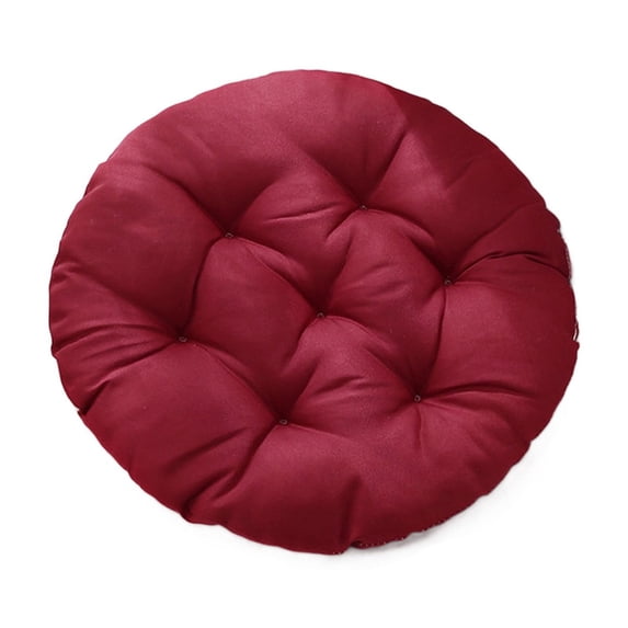 Round Chair Cushion - Thick Padded Seat Cover for Office, Student, Dining Chairs - Breathable Linen Fabric - All-Season Use - Machine Washable - 1-Pack