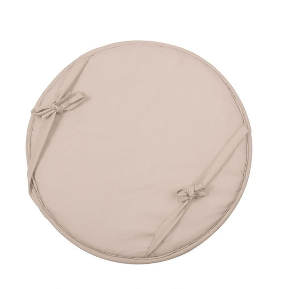 Round Chairs Seat Cushion Sponge Stool Pad Chairs Cover Slipcover with Rope Ties for 0ffice Home Restaurant 38CM (Grey) 14.96Inches