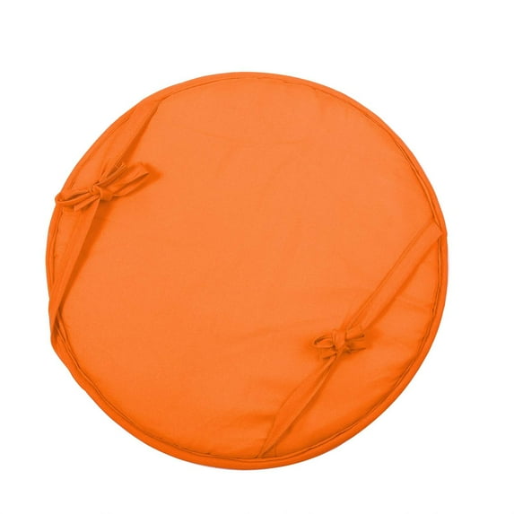 Round Chairs Seat Cushion Sponge Stool Pad Chairs Cover Slipcover with Rope Ties for 0ffice Home Restaurant 38CM (Orange) 14.96Inches