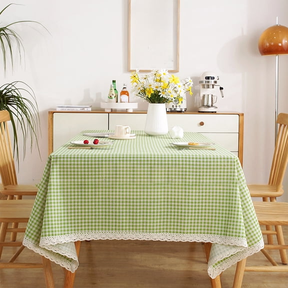 Round Checkered Tablecloth Spillproof Wrinkle Free Heavy Weight Gingham Table Cloth for Dining Room Circular Table Buffalo Plaid for Banquet Parties Holiday Dinner 39x59in