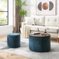 thumbnail image 1 of Round Chenille Ottoman Set for Storage | Fashionable Design, Convenient for Home Use, 1 of 7