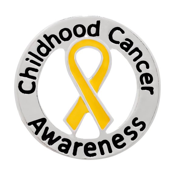 Round Childhood Cancer Awareness Ribbon Pins