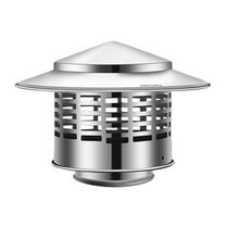 Round Chimney Cap,Cone Top Chimney Cap with Screen,Roof Rain Wood Stove Pipe Cover Guard Outside Topper,Fireplace Exhaust Cover for Stove Pipe,Maximize Airflow Better Vent(Silver)