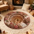 thumbnail image 1 of Round Christmas 3D Visual Effect Doormat – 23.62in Non-Slip Absorbent Entryway Mat, Stain Resistant Polyester, Holiday Welcome Mat, 1 of 6
