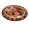 thumbnail image 1 of Round Christmas Area Rug 3D Optical Illusion Floor Mat with Non Slip Backing Christmas Cottage Soft Washable Carpet for Holiday Home Room Decor Festive Ornaments Display Decoration under Tree, 1 of 4