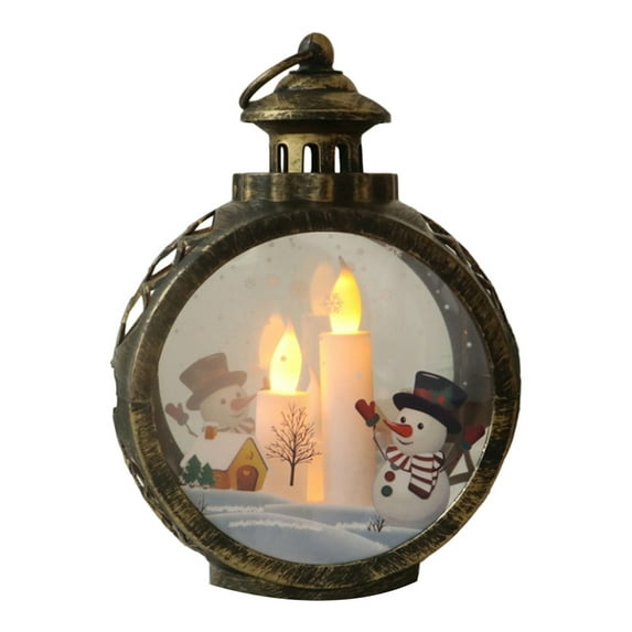 Round Christmas LED Lights Decoration Snowball Lantern Christmas Tree Pendants - Snowman