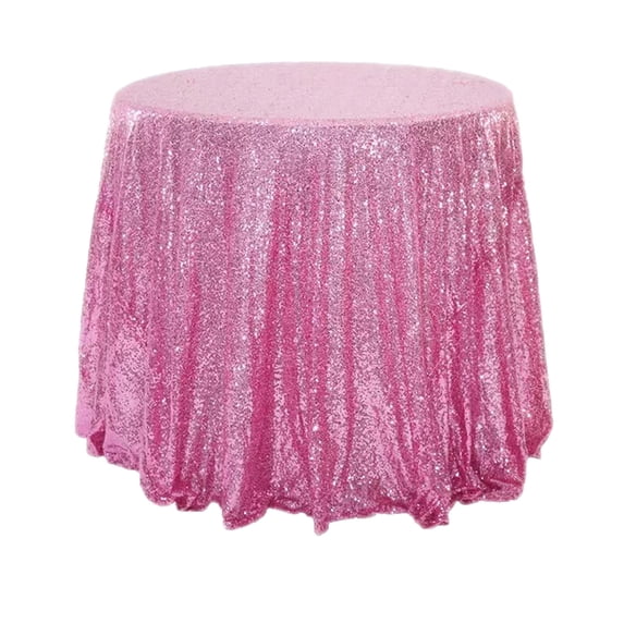 Round Christmas Tablecloth 39.37 in Polyester Sequin Glitter Fabric for Holiday Party Decoration