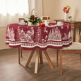 thumbnail image 1 of Round Christmas Tablecloth 60x60 Inch,Christmas Tree Elk Santa Snowflake Red Christmas Tablecloth,Polyester Waterproof Wrinkle Resistant Durable Table cloth for Holiday,Kitchen,Winter and Home Decor, 1 of 6